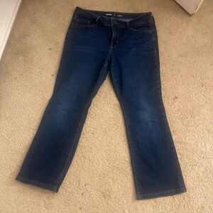 Dark blue jeans, Old Navy petite size 10 kicker boot cut